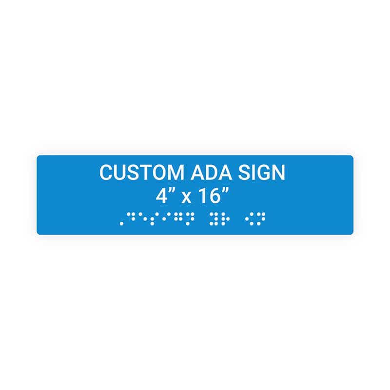 Custom ADA Sign Horizontal 4" x 16"