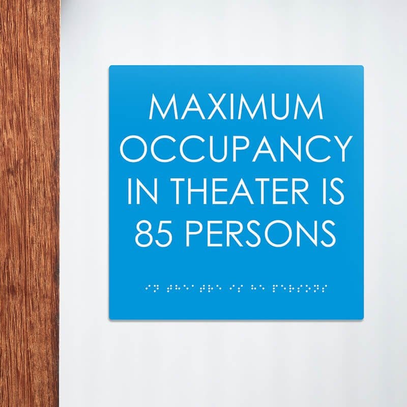 Custom ADA sign for a maximum occupancy warning