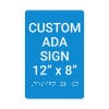Custom ADA Sign Vertical 12" x 8"