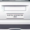 Electile Dysfunction Political Bumper Sticker on the bumper of a white car