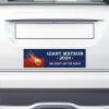 Giant Meteor Bumper Sticker on the bumper of a white car