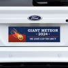 Giant Meteor Bumper Sticker on a white truck