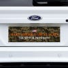 Camo MAGA Bumper Sticker on a white truck