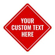 Diamond Sign with Custom Text - Red