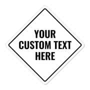 Diamond Sign with Custom Text - White