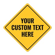 Diamond Sign with Custom Text - Yellow Warning Sign