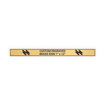 Horizontal Engraved Heavy Brass Signs 1" x 12"