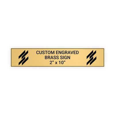 Horizontal Engraved Heavy Brass Signs 2" x 10"