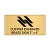 Custom Engraved Brass Sign, 3" x 6" Heavy-Duty