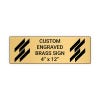 Horizontal Engraved Heavy Brass Signs 4" x 12"