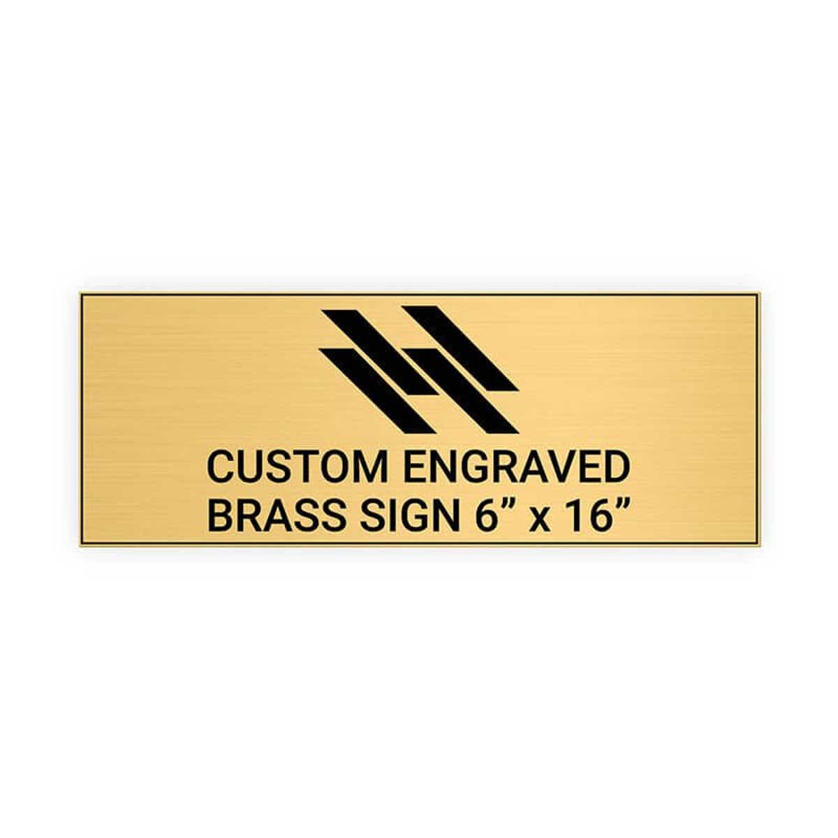 Horizontal Engraved Heavy Brass Signs 6" x 16"