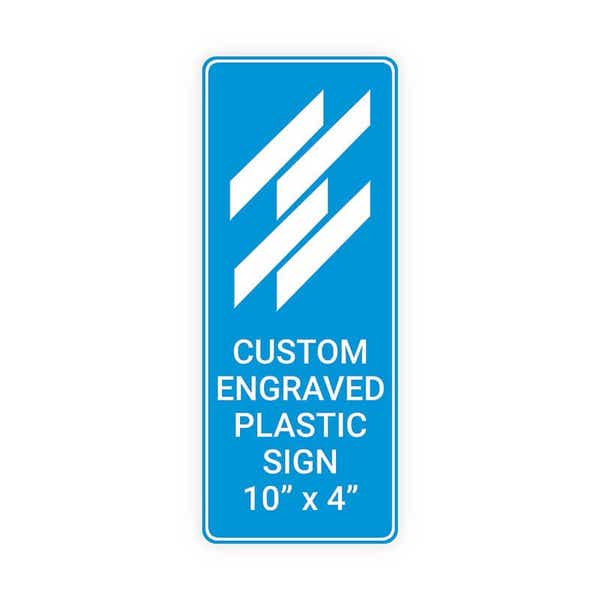 Engraved 10" x 4" Vertical Sign 