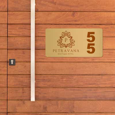 Horizontal Full Color 2" x 4" Brass Signs  - alternate view