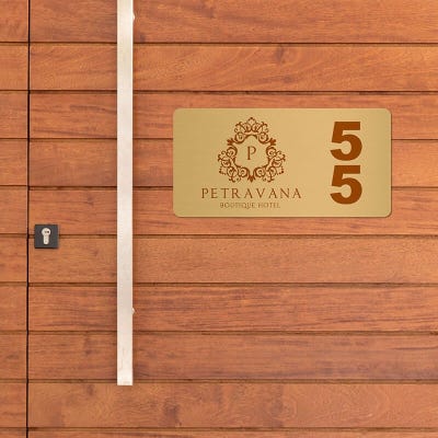 Horizontal Full Color 2" x 4" Brass Signs - alternate view