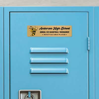 Horizontal Full Color 2" x 8" Brass Signs  - alternate view