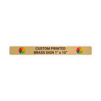 Horizontal Full Color Brass Signs 1" x 10"