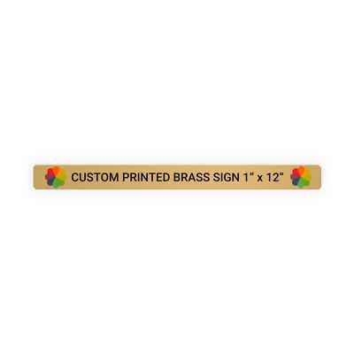 Horizontal Full Color Brass Signs 1" x 12"