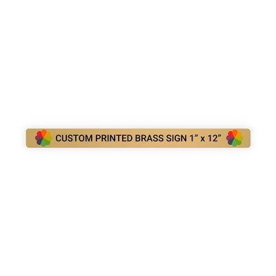 Horizontal Full Color Brass Signs 1" x 12"