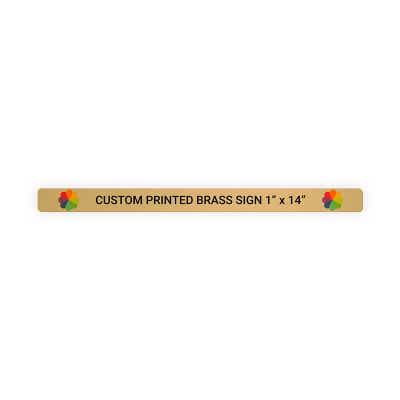 Horizontal Full Color Brass Signs 1" x 14"