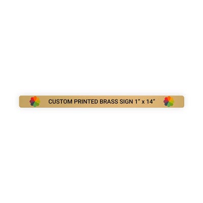 Horizontal Full Color Brass Signs 1" x 14"