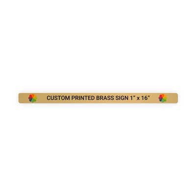 Horizontal Full Color Brass Signs 1" x 16"