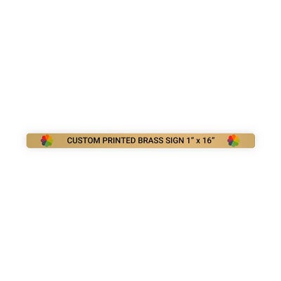 Horizontal Full Color Brass Signs 1" x 16"