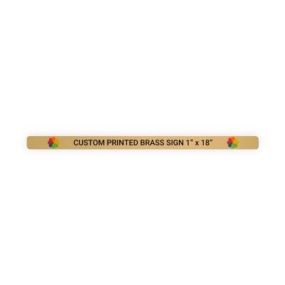 Horizontal Full Color Brass Signs 1" x 18"