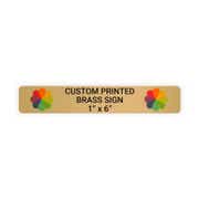 Horizontal Full Color 1" x 6" Brass Signs 