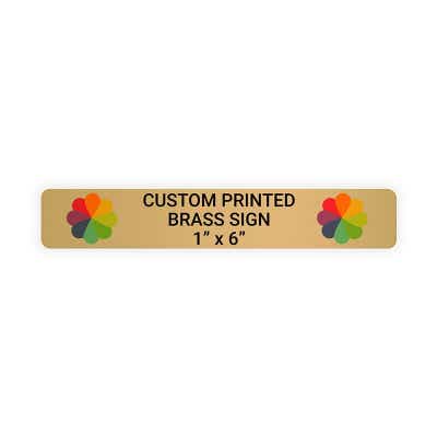 Horizontal Full Color Brass Signs 1" x 6"