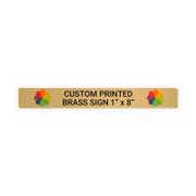 Horizontal Full Color 1" x 8" Brass Signs 