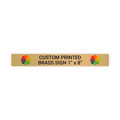 Horizontal Full Color Brass Signs 1" x 8"