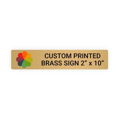 Horizontal Full Color Brass Signs 2" x 10"