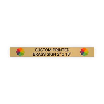 Horizontal Full Color Brass Signs 2" x 18"