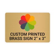 Horizontal Full Color 2" x 3" Brass Signs