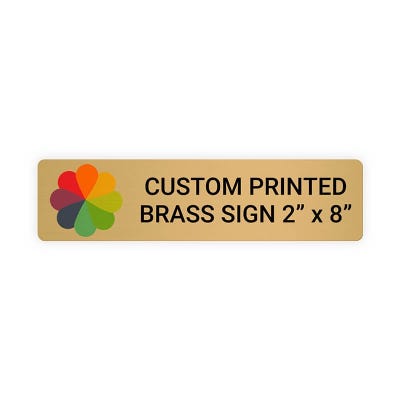 Horizontal Full Color Brass Signs 2" x 8"