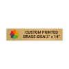 Horizontal Full Color Brass Signs 3" x 14"