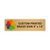 Horizontal Full Color Brass Signs 4" x 14"