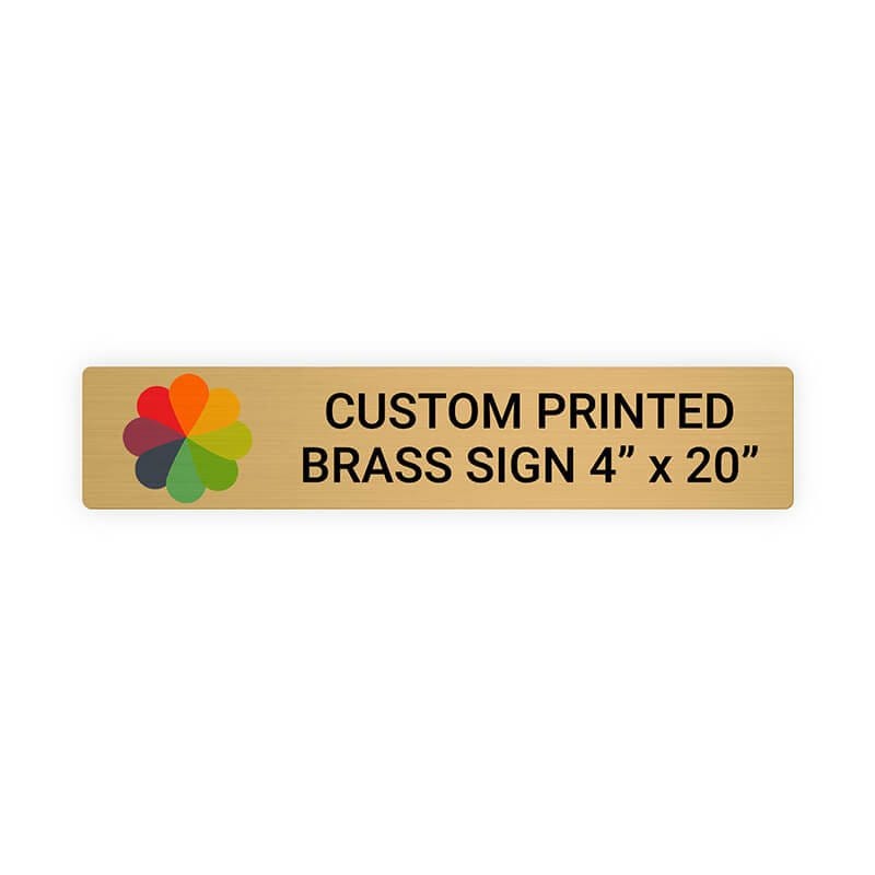 Horizontal Full Color Brass Signs 4" x 20"