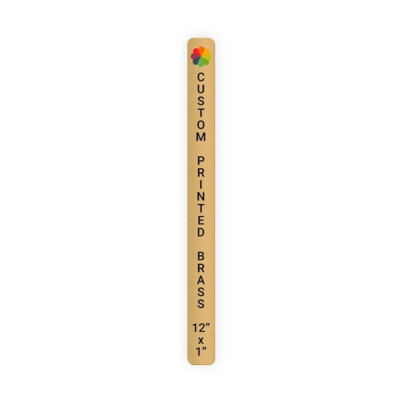 Vertical Full Color Brass Signs 12" x 1"