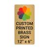Vertical Full Color Brass Signs 12" x 6"
