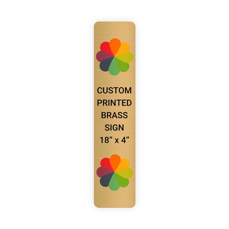 Vertical Full Color Brass Signs 18