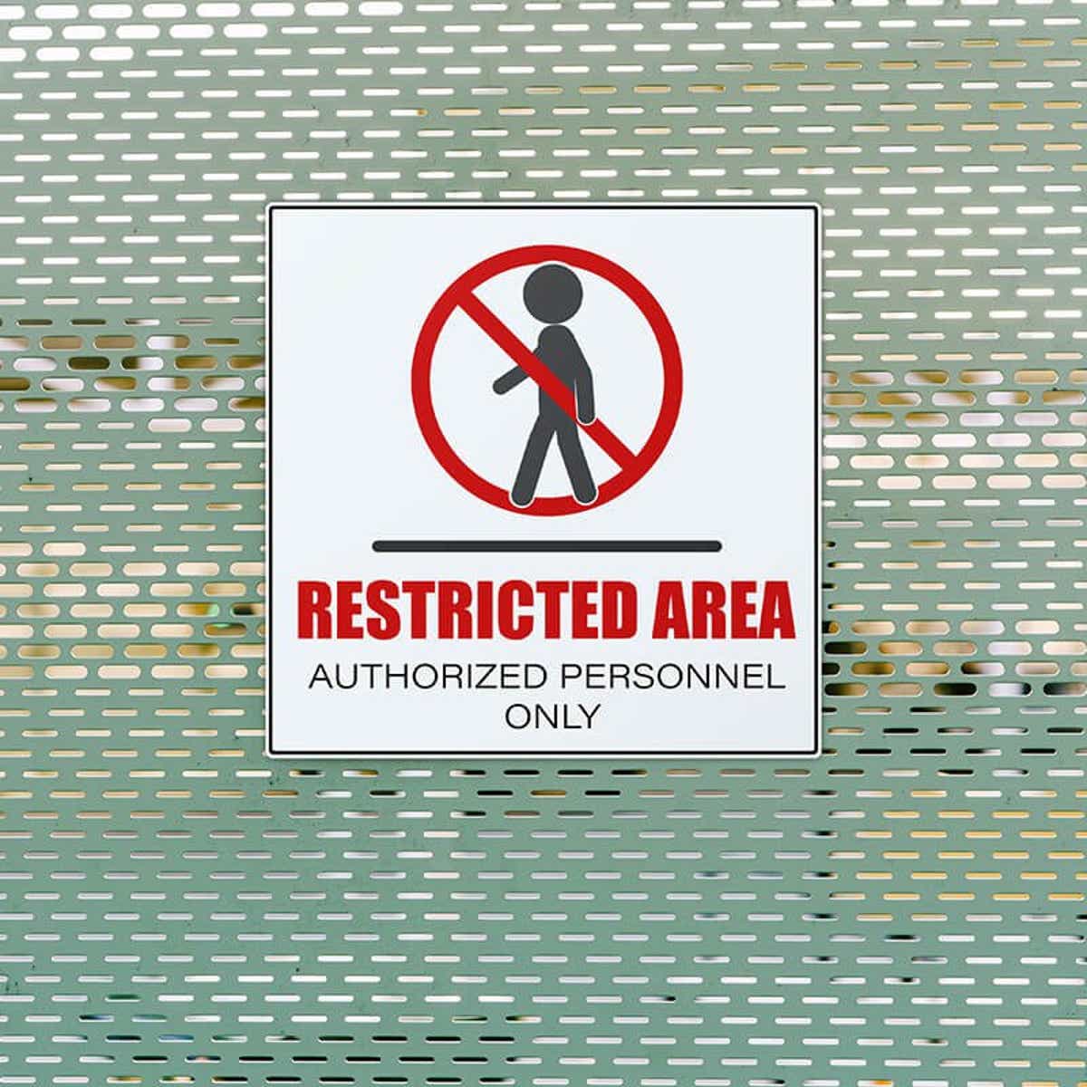 4" x 4" Custom Plastic Sign for a Restricted Area
