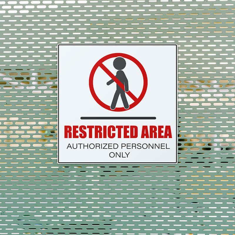 4" x 4" Custom Plastic Sign for a Restricted Area