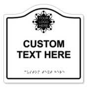 Interior Office Arched ADA Braille Sign with Logo