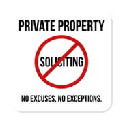 Private Property No Soliciting Sign