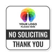 No Soliciting Sign With Custom Logo