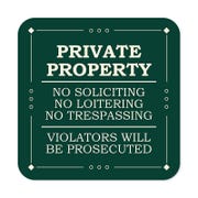 Private Property Sign | No Soliciting, Loitering, or Trespassing