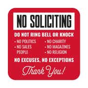 Red No Soliciting Sign | Do Not Ring Bell or Knock