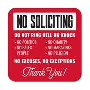 Red No Soliciting Sign | Do Not Ring Bell or Knock