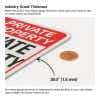 The thickness of an aluminum sign compared to a penny